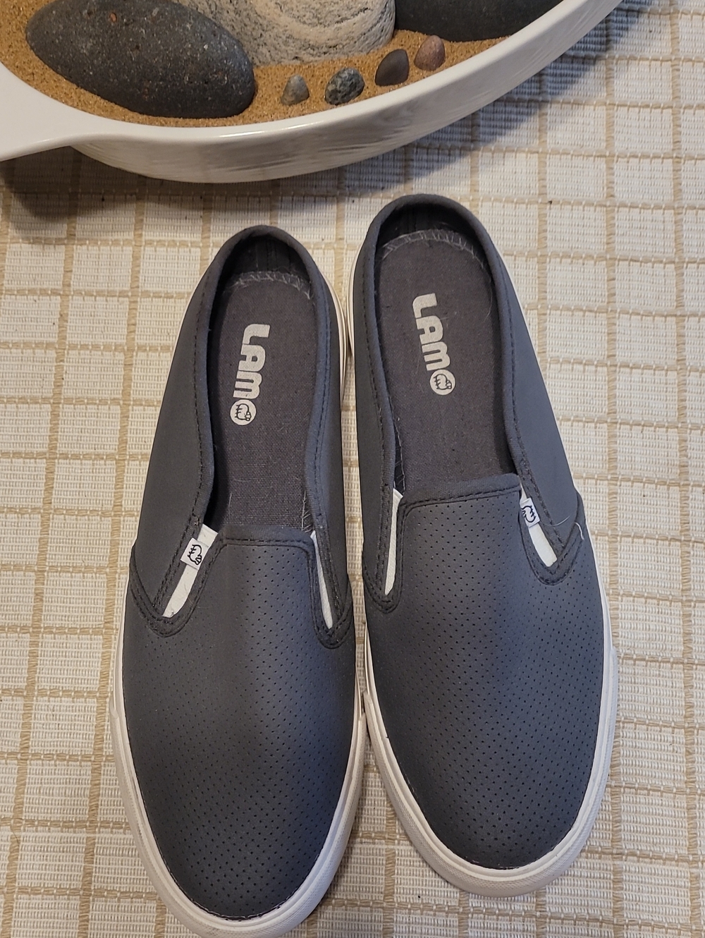 NWOT Lamo Slip-Ons in Dark Gray